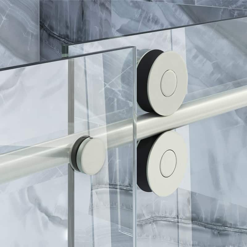 Seawin 60 - 64 in. W x 77 in. H Cosmo Frameless Shower Door 3/8 inch (10 mm) Thick Clear Tempered Glass with NanoShield Coating