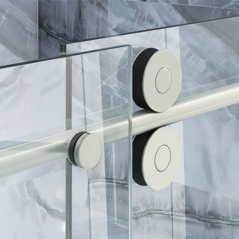 Seawin 52 - 56 in. W x 77 in. H Cosmo Frameless Shower Door 3/8 inch (10 mm) Thick Clear Tempered Glass with NanoShield Coating