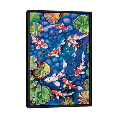iCanvas "Nine Red Koi" by Arleta Smolko Framed Canvas Print