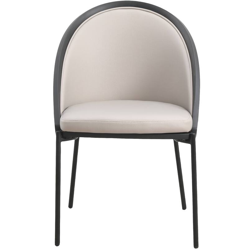 Vinyl Dining Chair with Curved Back and Stainless Steel Legs Set of 4