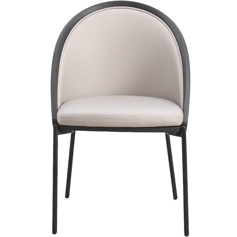 Urbane Dining Chair in Vinyl Fabric with Curved Back and Stainless Steel Legs Set of 2