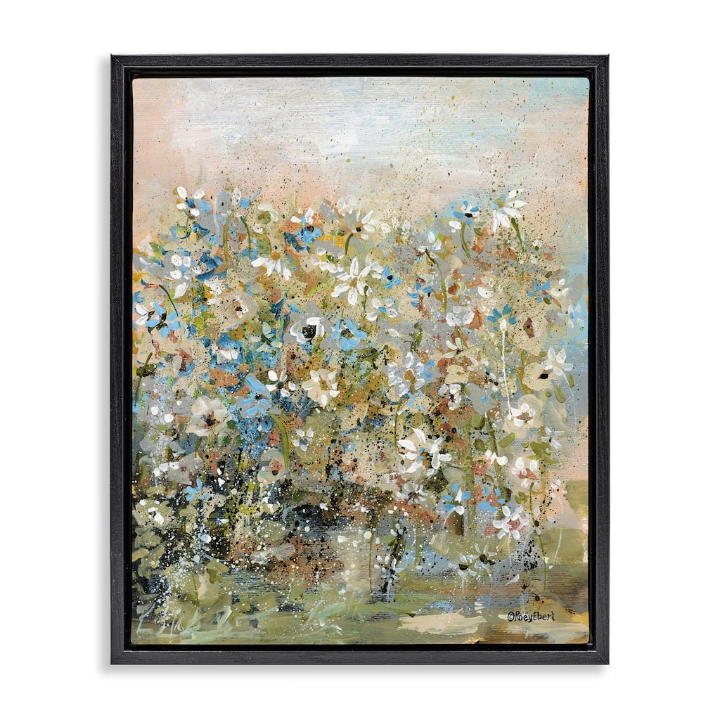 Stupell Speckled Garden Flowers Framed Floater Canvas Wall Art Design By Roy Ebert