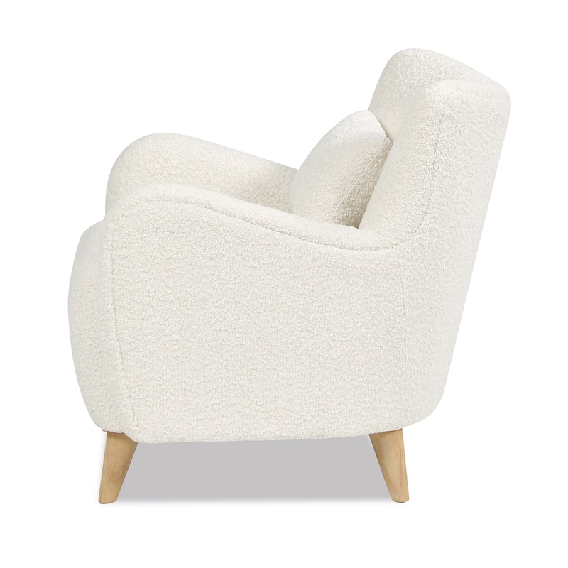 Lune 30" Boucle Faux Sherpa Curved Arm Accent Chair