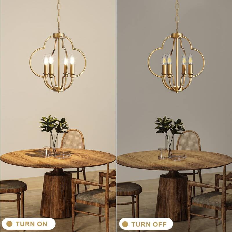 16.5'' 4-Light Gold Chandelier Light Fixture