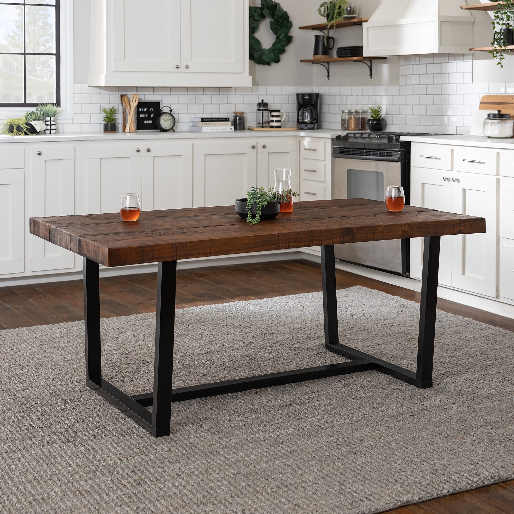 Distressed solid cheap wood dining table