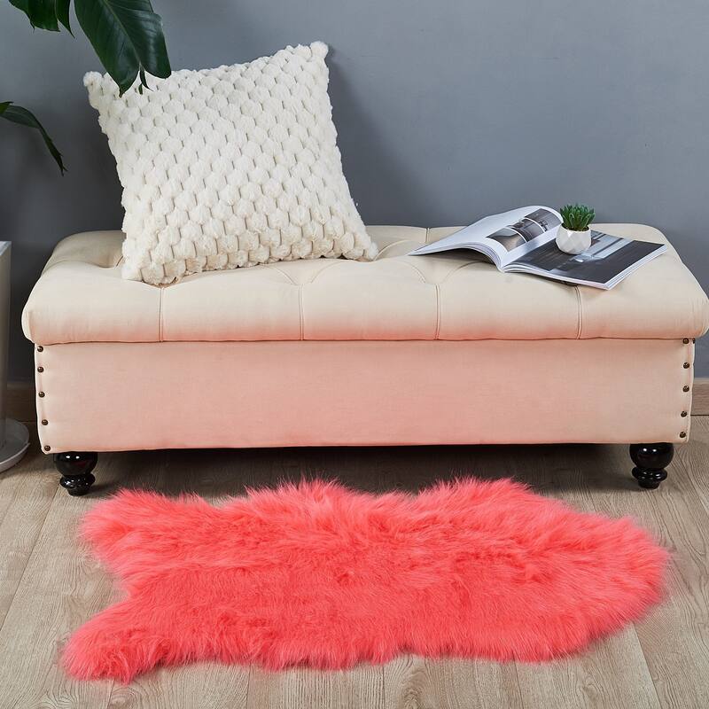 Serenta Shag Sheepskin Silky FauxFur Area Rug Sofa Decor - 24" x 36" - 24" x 36"