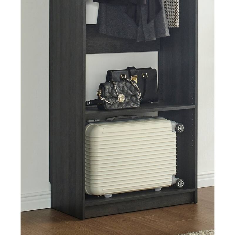Prosper 32" Gray Wood Walk-in Closet with Three Shelves
