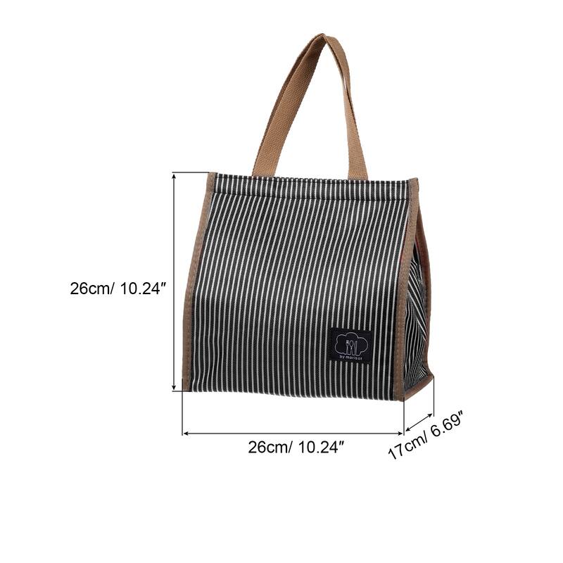 Insulated Lunch Bag, Lunch Tote Bag, 10.24"x6.69"x10.24" - Black