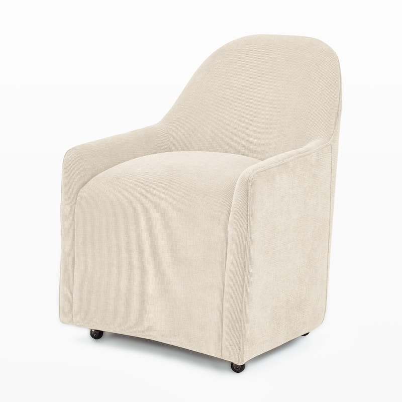 Upholstered Dining Chair With Casters