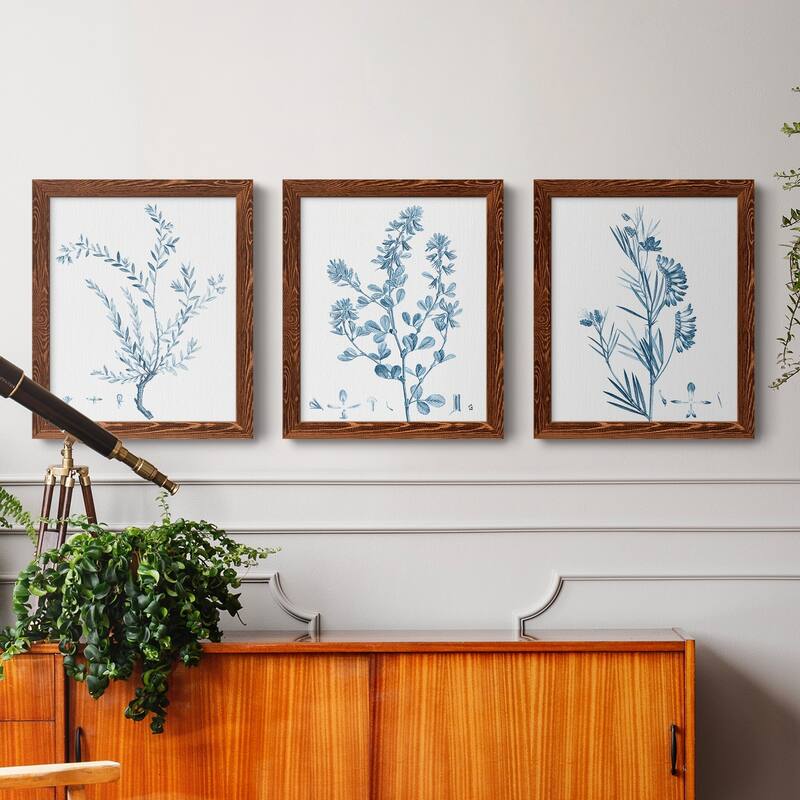 Antique Botanical in Blue VII-Premium Framed Canvas - Ready to Hang - Multi-Color