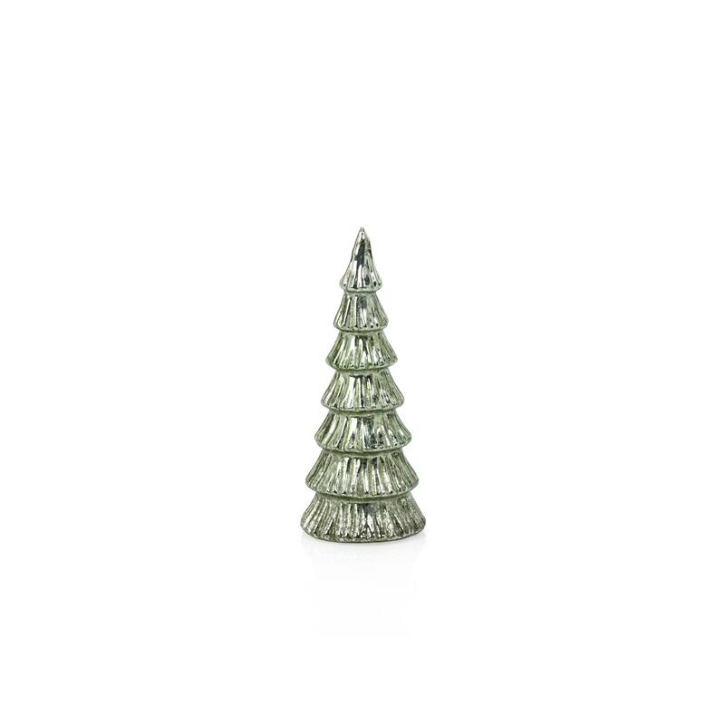 Lior 8.25" LED Glass Tabletop Holiday Trees, Set of 4