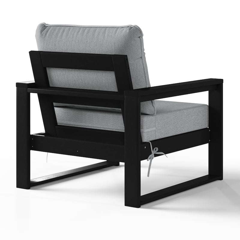 Polytrends Endless Patio Deep Seating Club Chair with Black Frame