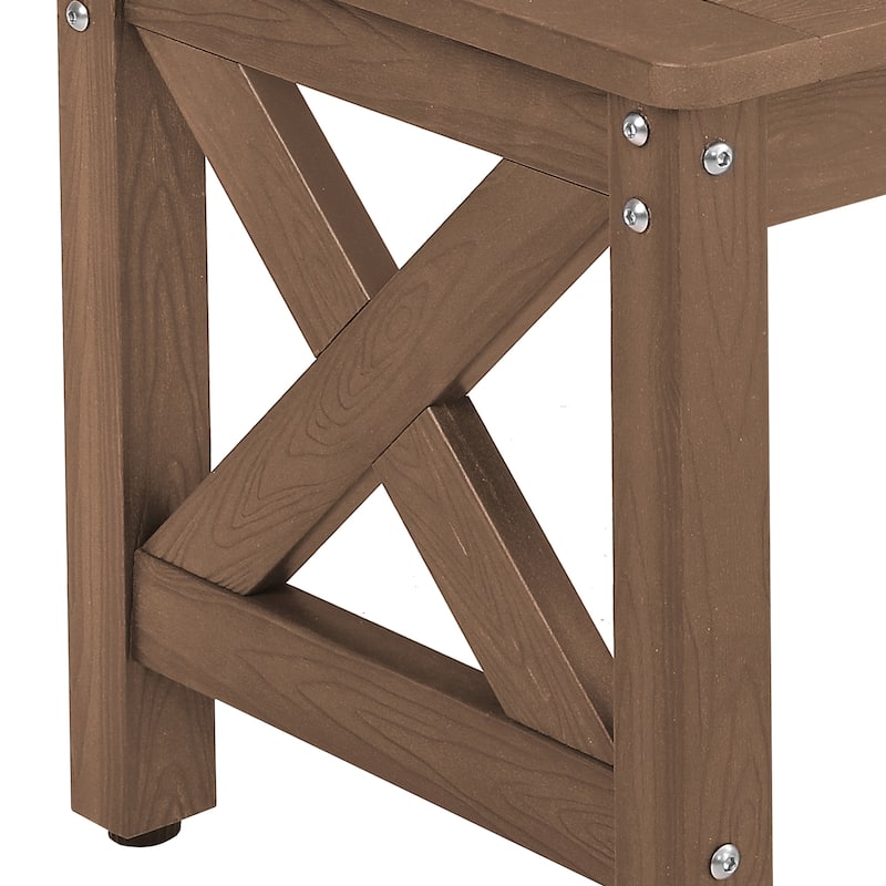 Modern 47.in All-Weather HDPS Outdoor Backless Bench