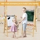 preview thumbnail 2 of 6, Kids Art Easel with Paper Roll Double Sided Chalkboard and Whiteboard - 20" x 21" x 31- 41" (L x W x H)
