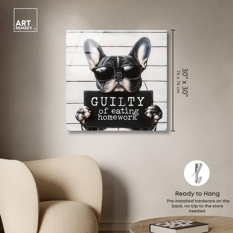Guilty of Eating Homework Acrylic by Art Remedy, Ready to Hang