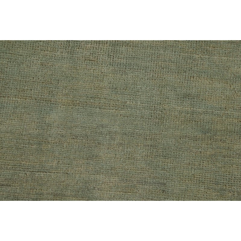 Modern Green Gabbeh Rug Handmade Wool Carpet - 3'10"x 5'11"