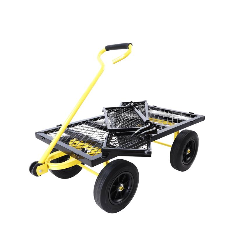 Multi-functional cart with 10-inch solid tires for gardening and farming