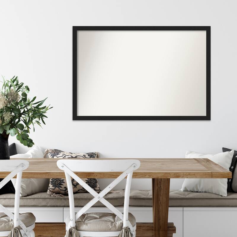 Non-Beveled Wall Mirror - Grace Brushed Metallic Black Narrow Frame
