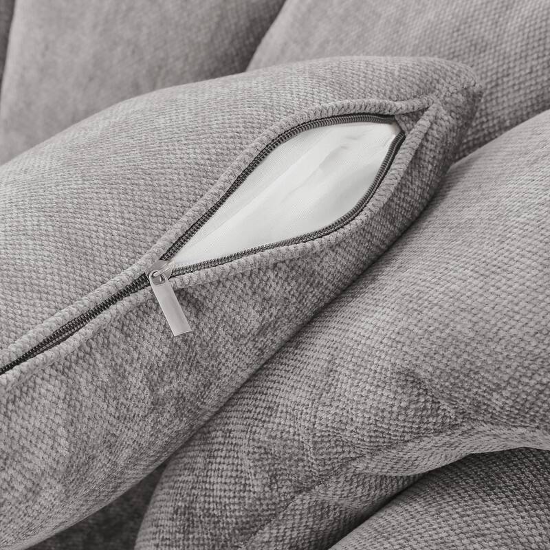 Upholstered Swivel Accent Chair Barrel Armchair Metal Frame with Pillows Living Room Chair