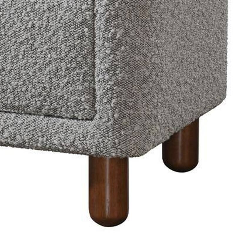 Gray/Brown 2 Drawer 16 in. W Nightstand with Boucle Upholstery