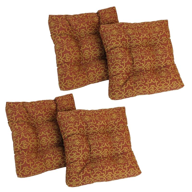 19-inch Square Tufted Indoor/Outdoor Chair Cushions (Set of 4) - Vanya Paprika