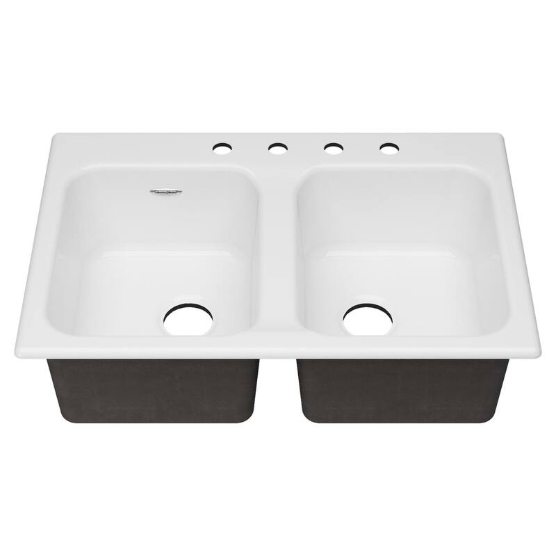 American Standard Quince 32-7/8" Drop In Double Basin Cast Iron