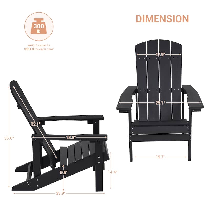 LIVOOSUN Outdoor Recycled Plastic Modern Outdoor Adirondack Chair Set of 1/2/4