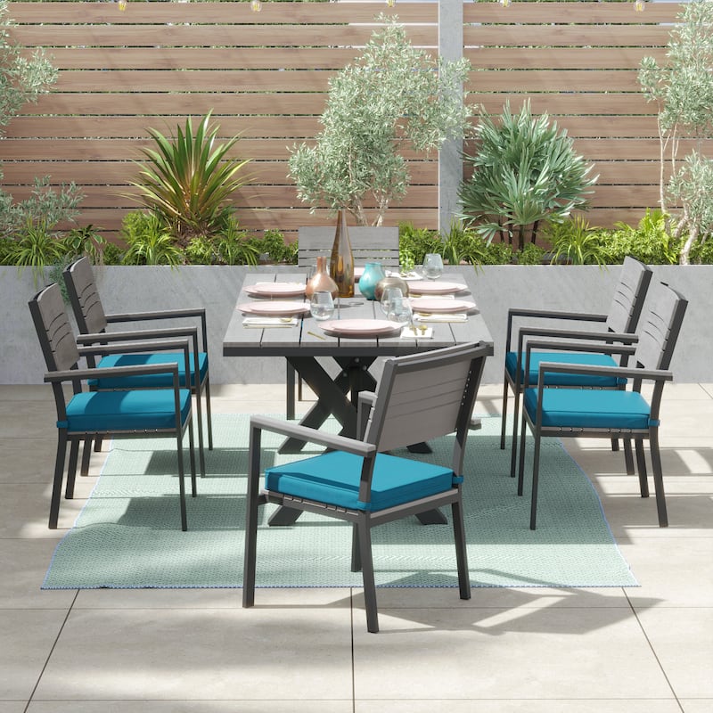 Corvus Orville 7-piece Aluminum Outdoor Dining Set with WPC Table Top