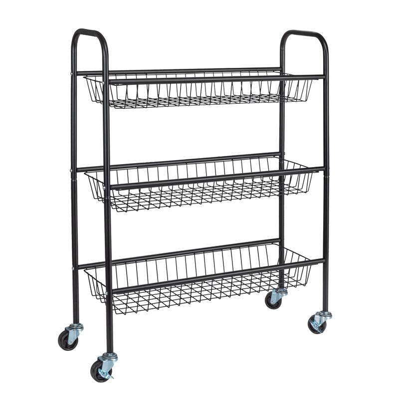 Household Essentials 3-Tier Slim Storage Cart - 26.0"L x 9.0"W x 33.0"H