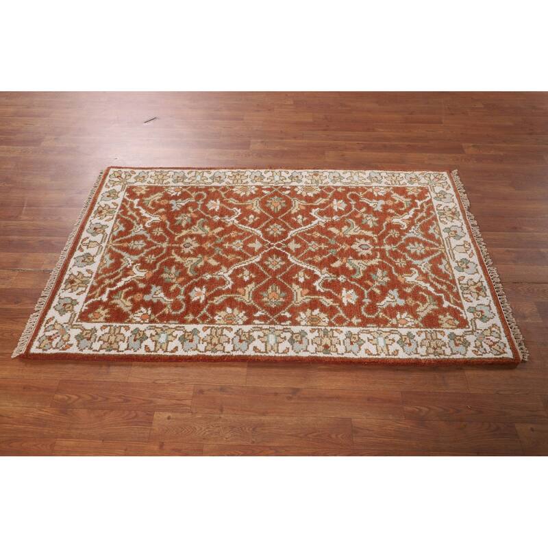 Kashan Oriental Foyer Rug Handmade Wool Carpet - 3'0"x 5'0"