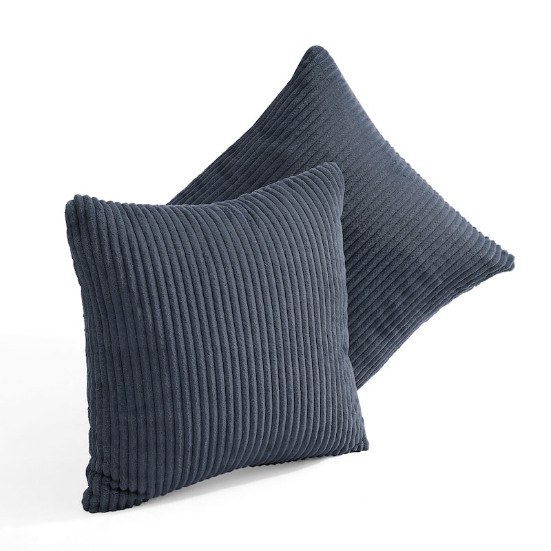 Set of 2 Decorative Corduroy Throw Pillows for Couch & Bed