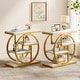 preview thumbnail 32 of 60, Small 3-tier Living Room End Tables And Side Tables with Metal Frame 2 PCS - White and Gold