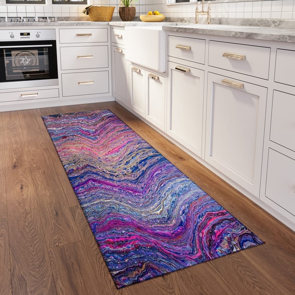 Indoor/ Outdoor Addison Karina Abstract Washable Area Rug