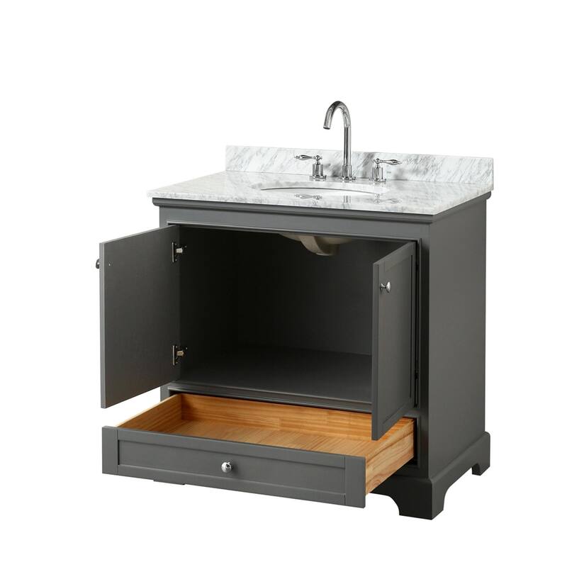 Wyndham Collection Deborah 36" Free Standing Single Vanity Set with