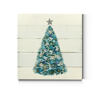 Christmas Shell Tree-Premium Gallery Wrapped Canvas - Ready to Hang - Multi-Color