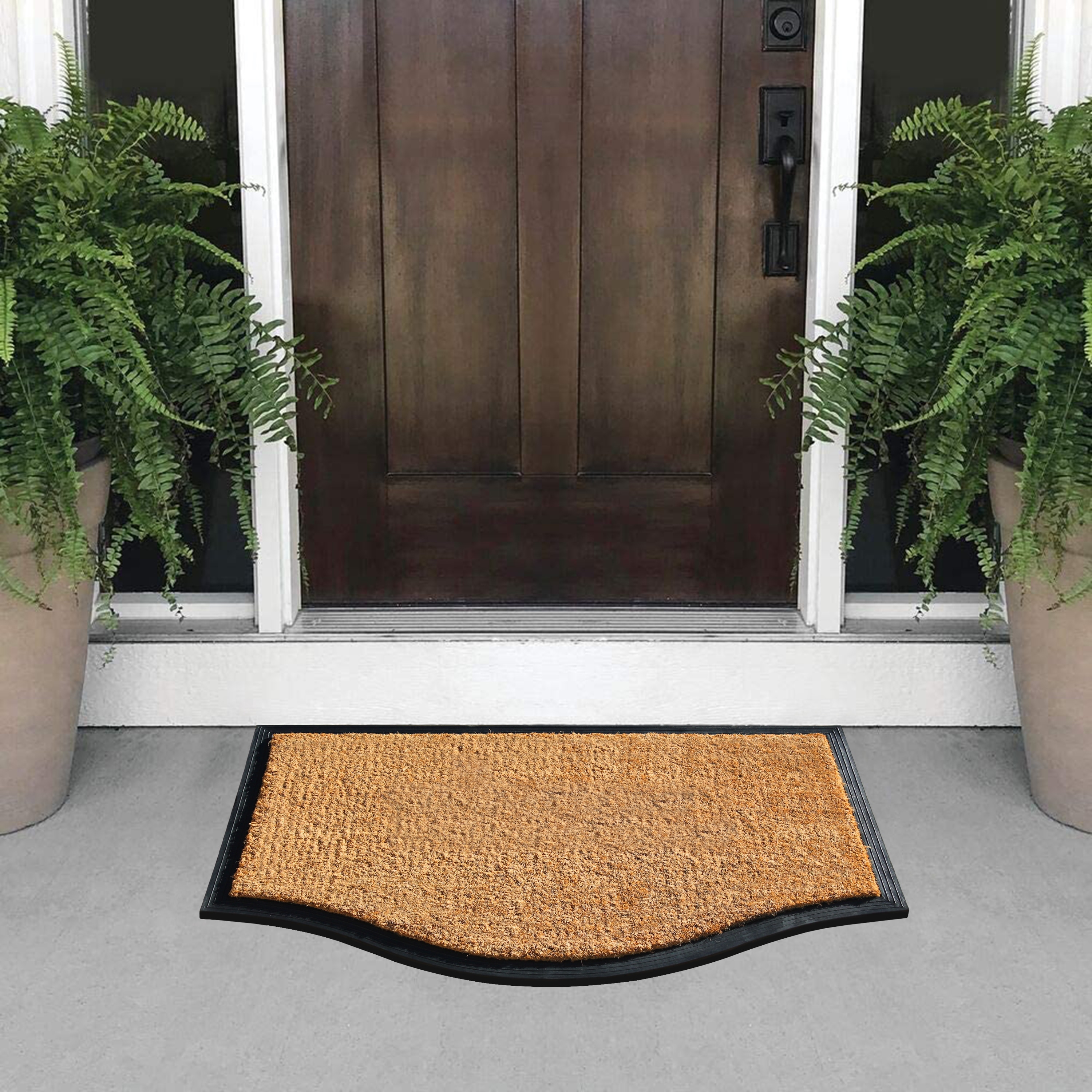 A1 Home Collections A1hc Natural Beige 24 in x 38 in Rubber and Coir Low Profile, Outdoor Entrance Durable Doormats