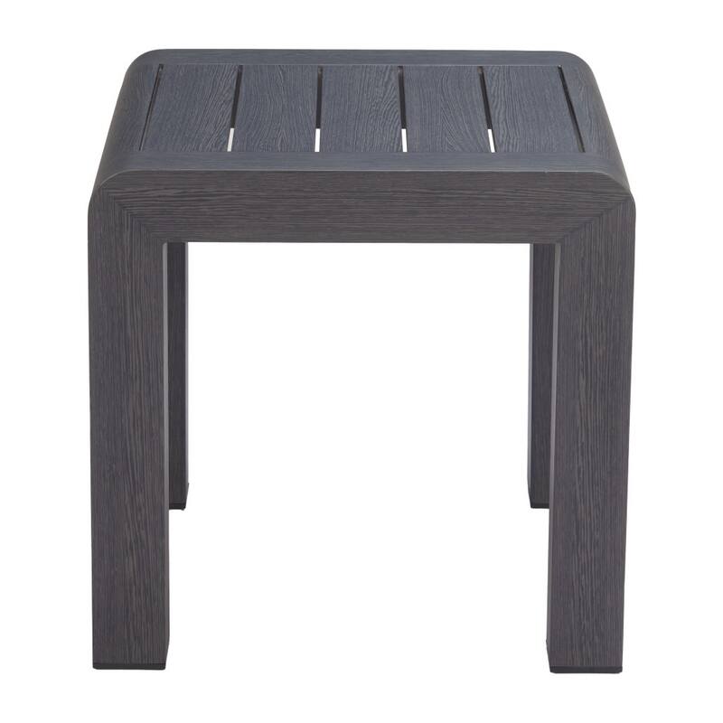 23" Black Aluminum Square Outdoor Side Table