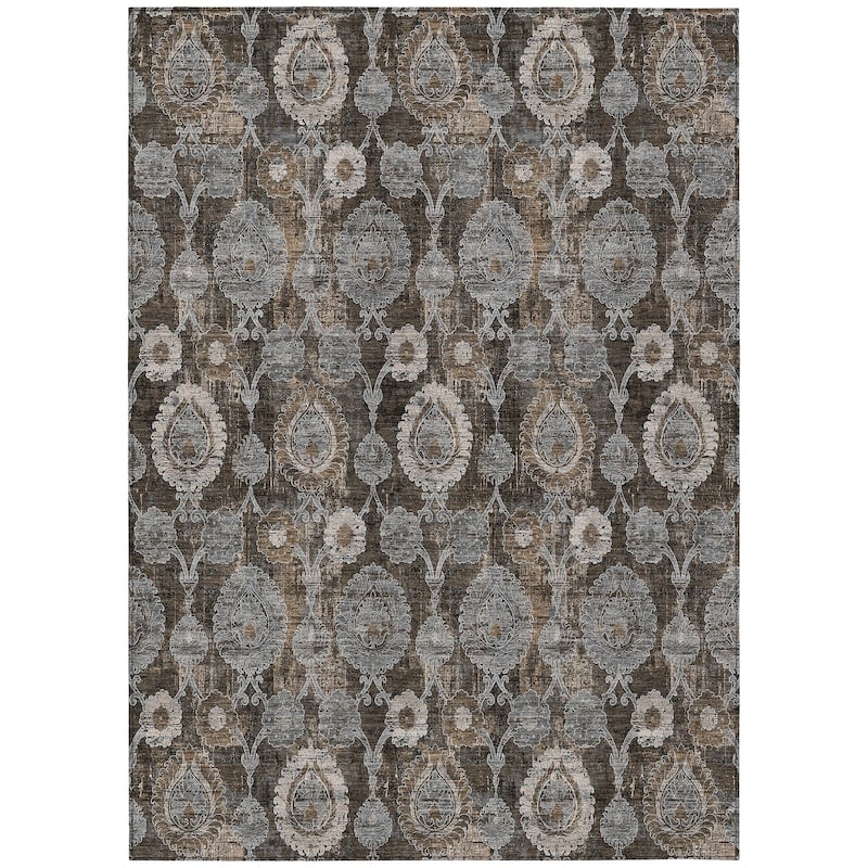 Machine Washable Indoor/ Outdoor Chantille Traditional Floral Rug