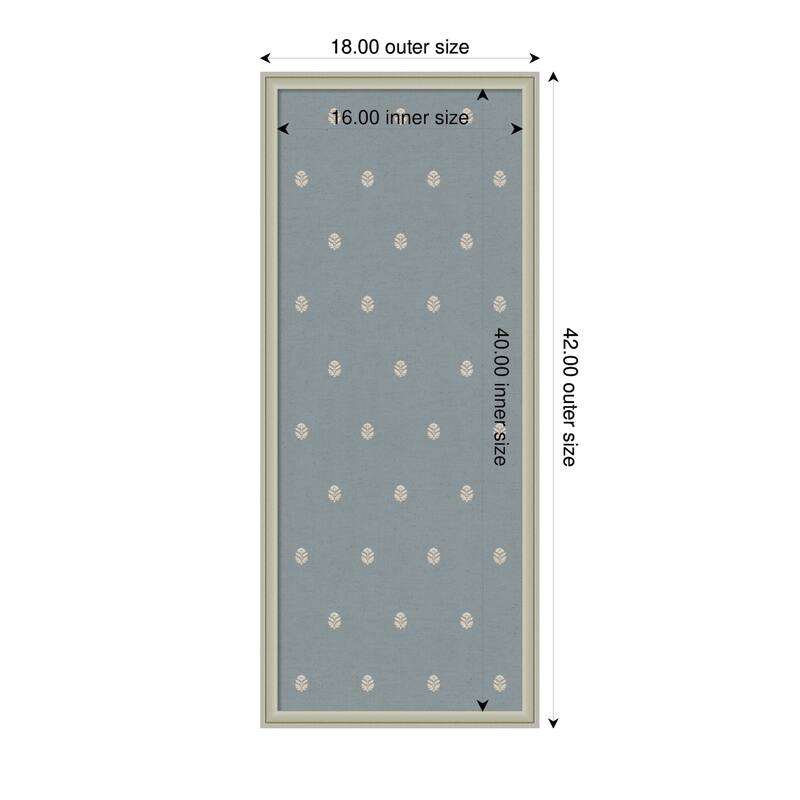 Kate and Laurel Pinboard Blue Botanical Block Print