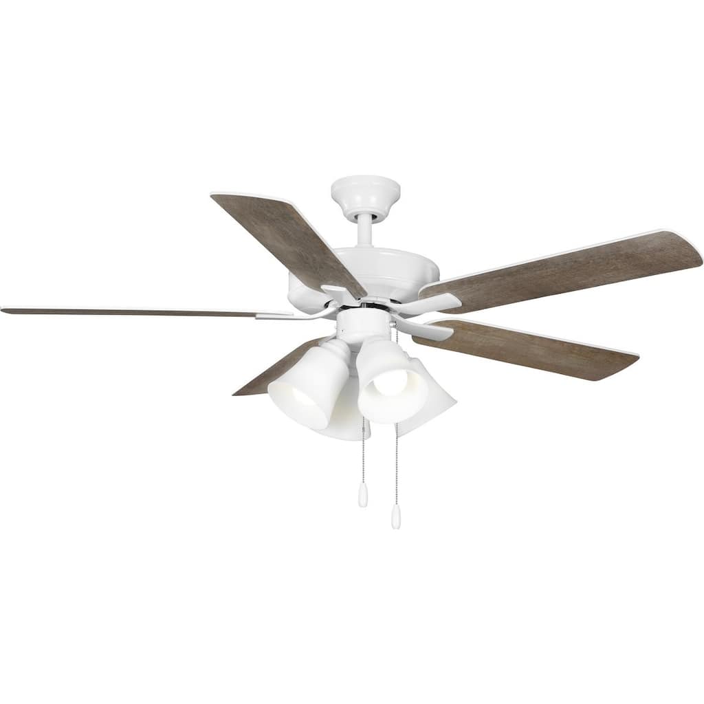 AirPro 52 in. White 5-Blade AC Motor Ceiling Fan with Light - 52 in x 52 in x 18.7 in
