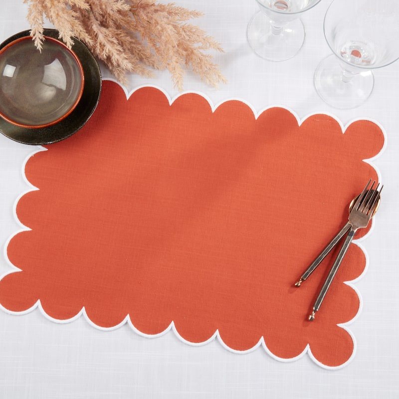 Eco Scallop Border Placemat (Set of 4) - 14"x20"