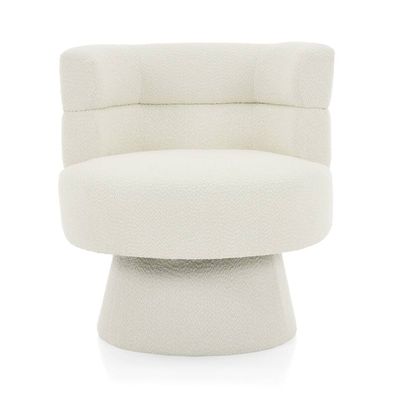 Contemporary 360° Swivel Chair, Boucle Swivel Accent Chair, Ideal for Living Room, Bedroom & Home Office