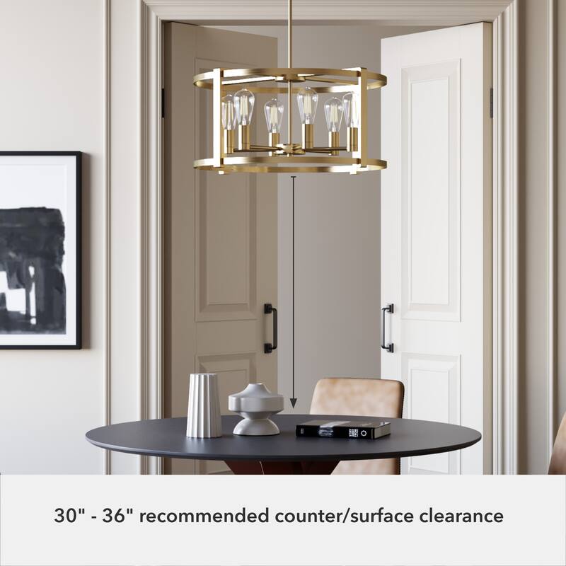Hunter Astwood 26" 6 Light Chandelier, Dining Room, Kitchen, Cage - Art-Deco, Transitional, Contemporary