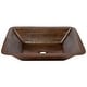 preview thumbnail 8 of 12, 19-in Rectangle Under Counter Hammered Copper Bathroom Sink (LREC19DB)