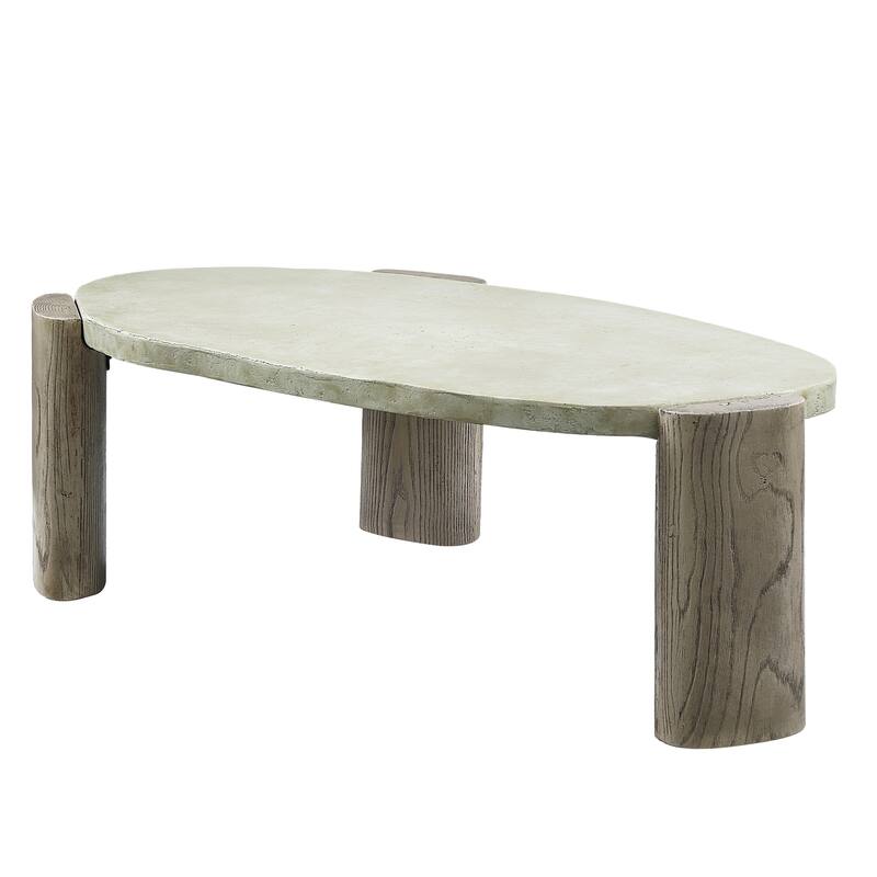 ACME Jacinda Coffee Table, Weathered Gray & Oak Finish LV01929