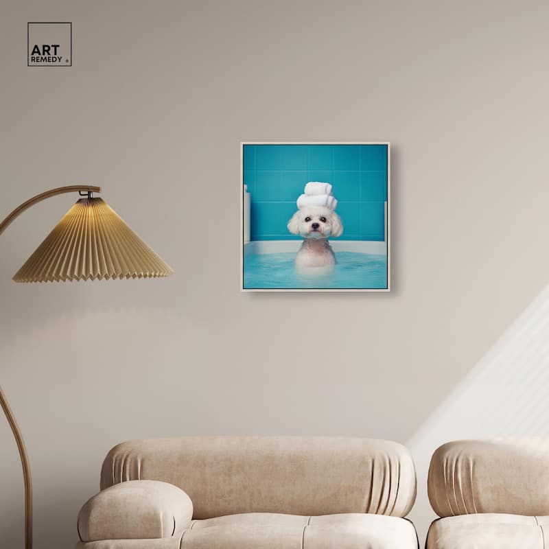 Fluff in the Tub Canvas by Art Remedy