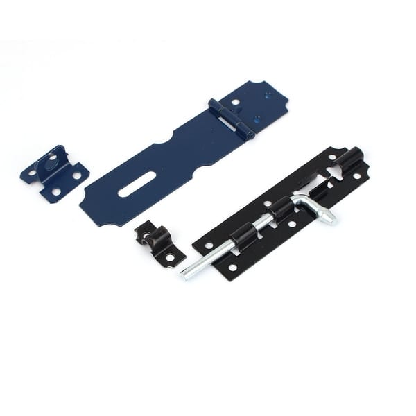 Window Gate Security Metal Sliding Lock Barrel Bolt + Hasp Staple Set w Screws Bed Bath