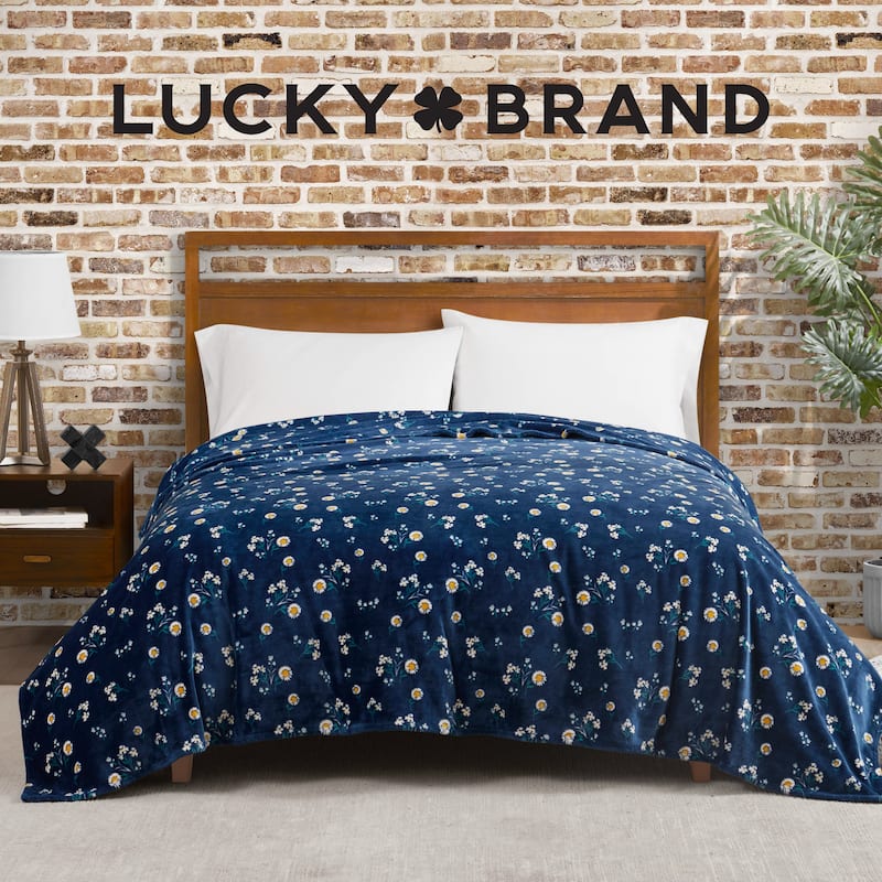 Lucky Brand Daisy Plush Throw Blanket