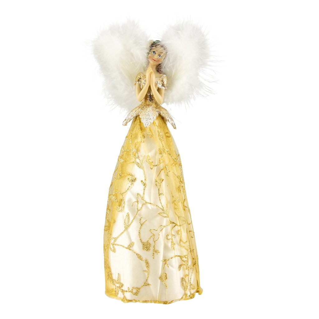 10" Gold and White Angel Christmas Tree Topper Unlit - 10