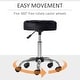 preview thumbnail 14 of 14, HOMCOM Round Vanity Stool with Height Adjustable Lift, Luxury Style Upholstery and Swivel Seat and Wheels - 13.75"x13.75"x24"